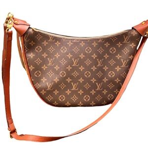 Brown and Tan Monogram Crossbody Bag